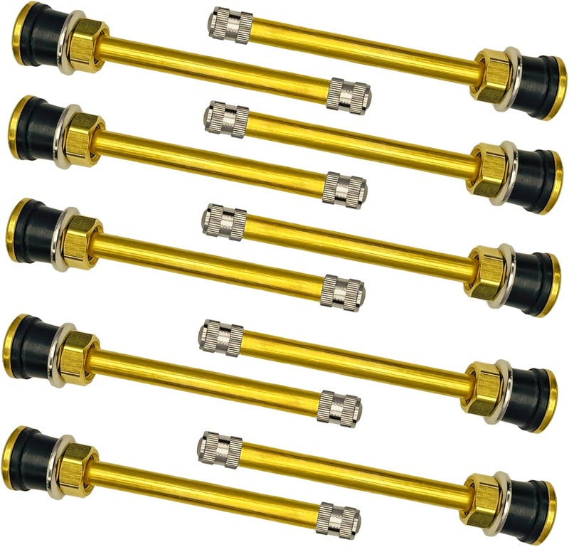 AKISS TR573 Truck Valve Stems (Pack of 10), Brass Commercial 4-3/8 Valve Stems for Rim Φ.625",Replacement Truck Valve Stems,Clamp-in Brass Tire Valve Stem for Truck and Bus Tires - Image 1